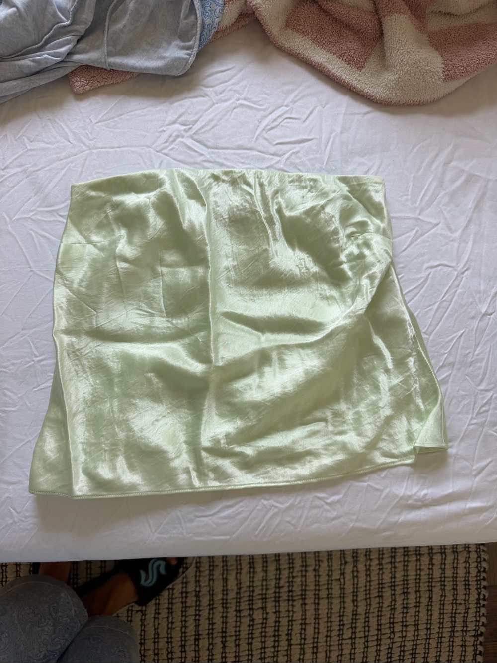 Light Green Satin Tube Top